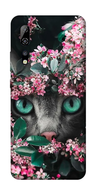 Чехол на ZTE Axon 10 Pro Кот в цветах фото 1 из 1