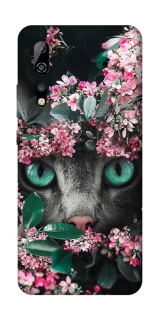 Чехол на ZTE Axon 10 Pro Кот в цветах фото 1 из 1