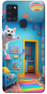 Чохол на Samsung Galaxy A21s crazy cat фото 1 з 1