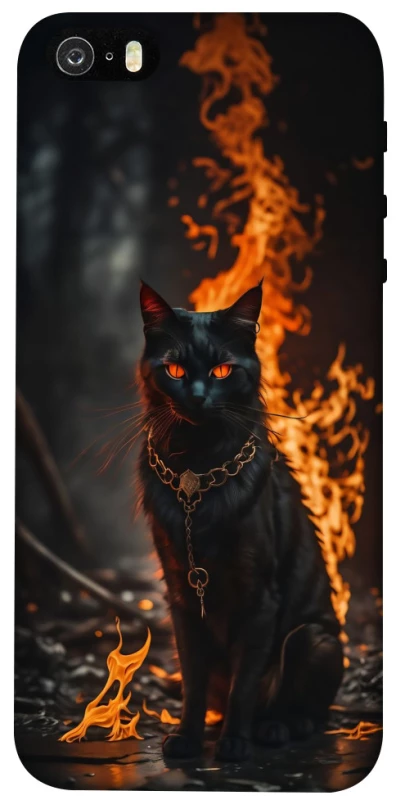 Чехол на Apple iPhone 5/5S/SE Огненный кот фото 1 из 1