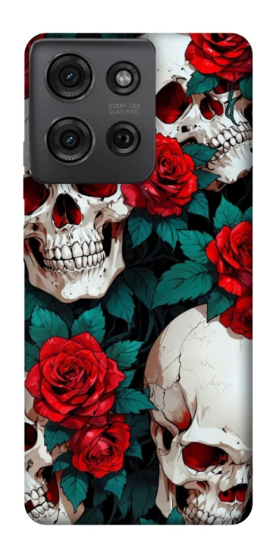 Чохол на Motorola Moto G75 skull and rose фото 1 з 1