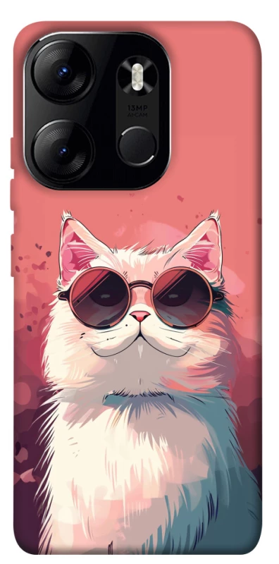 Чохол на Tecno Spark Go 2023 Сat with glasses фото 1 з 1