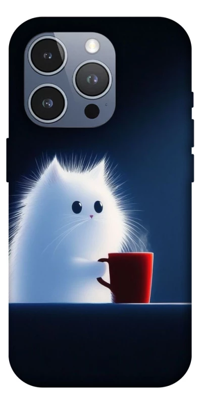 Чехол на Apple iPhone 16 Pro Max Чехол кот с кофе фото 1 из 1