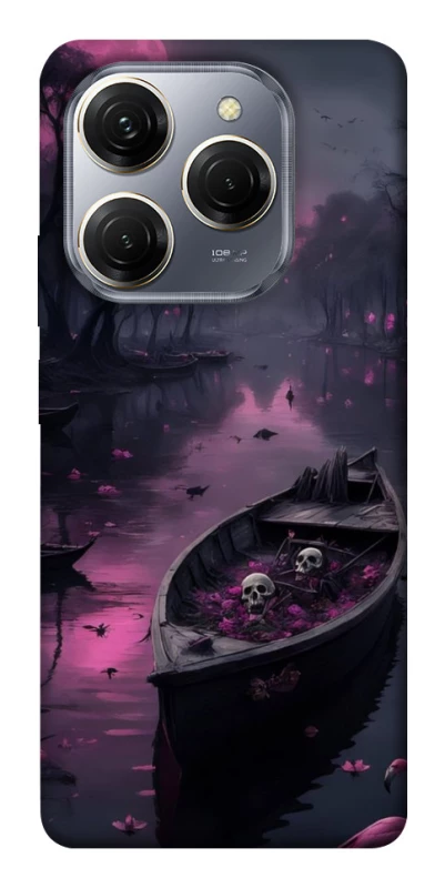 Чехол на TECNO Spark 20 Pro Boat and flamingo фото 1 из 1