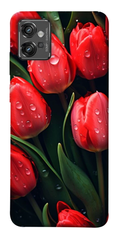 Чехол на Motorola Moto G32 Красные тюльпаны фото 1 из 1