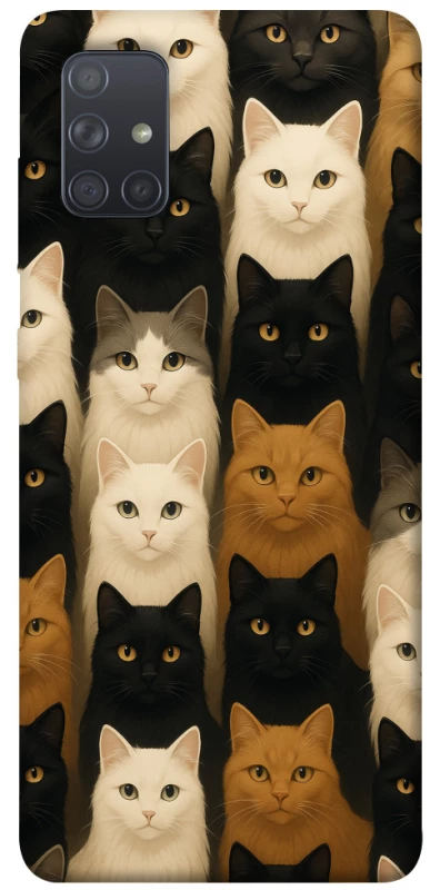 Чехол на Samsung Galaxy A71 Colorful Cat Collage фото 1 Чехол на Samsung Galaxy A71 Colorful Cat Collage фото 1 из 1