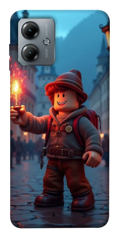 Чохол на Motorola Moto G14 Roblox Fire Logo Blue Flames фото 1 з 1