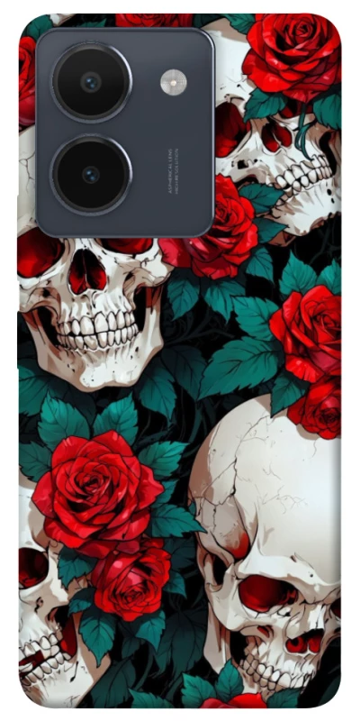 Чохол на Vivo Y36 skull and rose фото 1 з 1