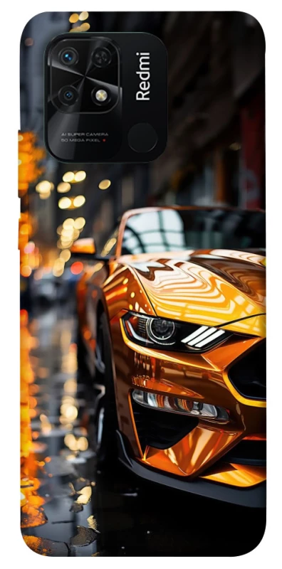 Чохол на Xiaomi Redmi 10C Golden sports car фото 1 з 1