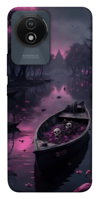 Чохол на Vivo Y02 Boat and flamingo фото 1 з 1
