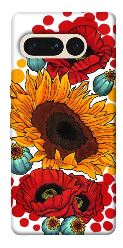 Чохол на Google Pixel 7 Pro Соняшники та маки фото 1 з 1