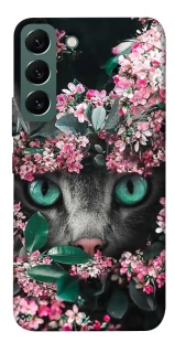 Чехол на Samsung Galaxy S22 Кот в цветах фото 1 из 1