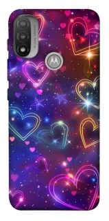 Чохол на Motorola Moto E20 Drawn hearts фото 1 з 1