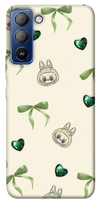Чохол на TECNO Pop 5 LTE Labubu Green Heart фото 1 з 1