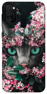 Чохол на Samsung Galaxy M21 Кіт в квітах фото 1 з 1