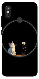 Чехол на Xiaomi Mi 8 Cat and flower фото 1 из 1