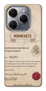 Чехол на TECNO Spark 20 Pro The Hogwarts acceptance letter фото 1 из 1