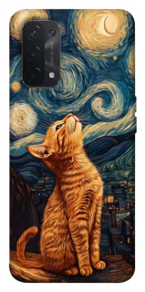 Чехол на Oppo A54 5G / A74 5G van gogh cat фото 1 из 1