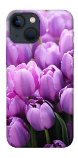 Чехол на Apple iPhone 13 mini (5.4") Фиолетовые тюльпаны фото 1 из 1