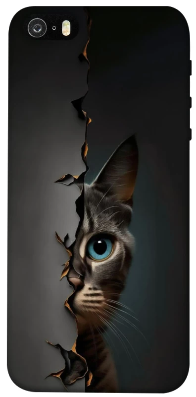 Чехол на Apple iPhone 5/5S/SE Кот-подглядыватель v2 фото 1 из 1