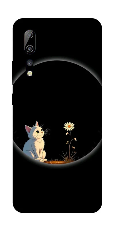 Чехол на ZTE Axon 10 Pro Cat and flower фото 1 из 1