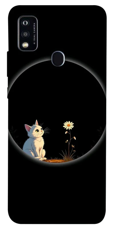 Чохол на ZTE Blade A51 Cat and flower фото 1 з 1
