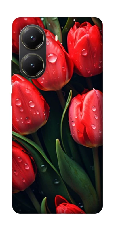 Чохол на Xiaomi Poco X6 Pro Червоні тюльпани фото 1 з 1