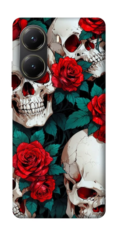 Чохол на Xiaomi Poco X6 Pro skull and rose фото 1 з 1