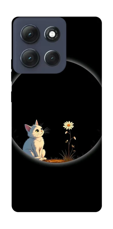 Чохол на Motorola Moto G86 Power Cat and flower фото 1 з 1