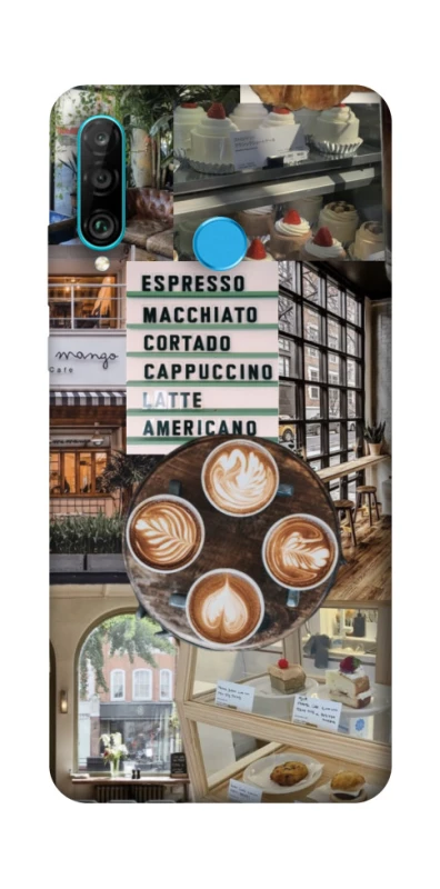 Чохол на Huawei P30 lite Coffee collage ver.5 фото 1 з 1