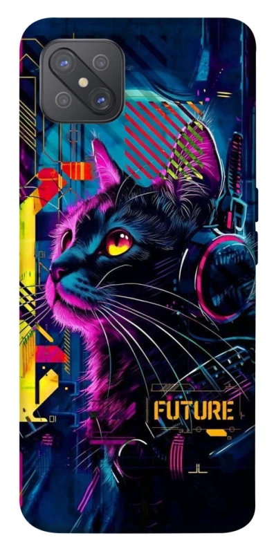 Чехол на Oppo A92s Cyber Cat v2 фото 1 из 1