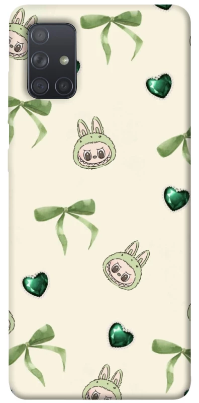 Чохол на Samsung Galaxy A71 Labubu Green Heart фото 1 з 1