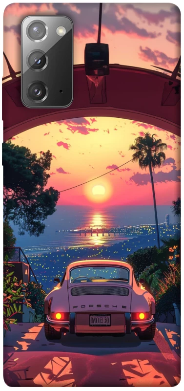 Чехол на Samsung Galaxy Note 20 Porsche at sunset фото 1 из 1