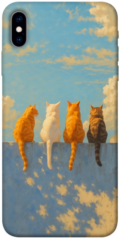 Чехол на Apple iPhone X (5.8") cats on wall фото 1 из 1