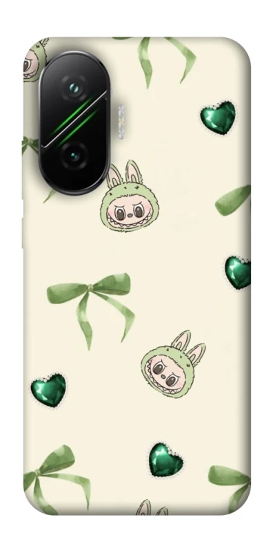 Чохол на Xiaomi Poco F7 Labubu Green Heart фото 1 з 1