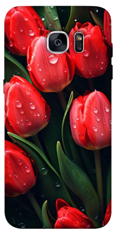 Чехол на Samsung G935F Galaxy S7 Edge Красные тюльпаны фото 1 из 1