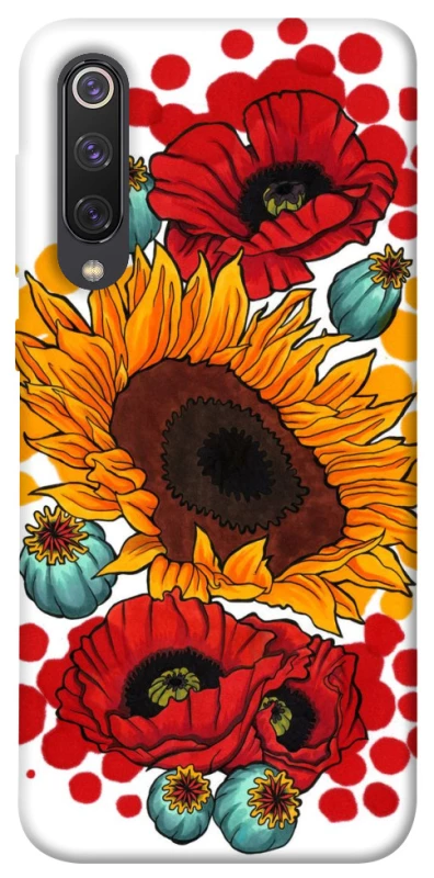 Чехол на Xiaomi Mi 9 SE Подсолнечники и маки фото 1 из 1