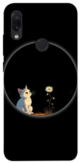 Чехол на Xiaomi Redmi Note 7 / Note 7 Pro / Note 7s Cat and flower фото 1 из 1
