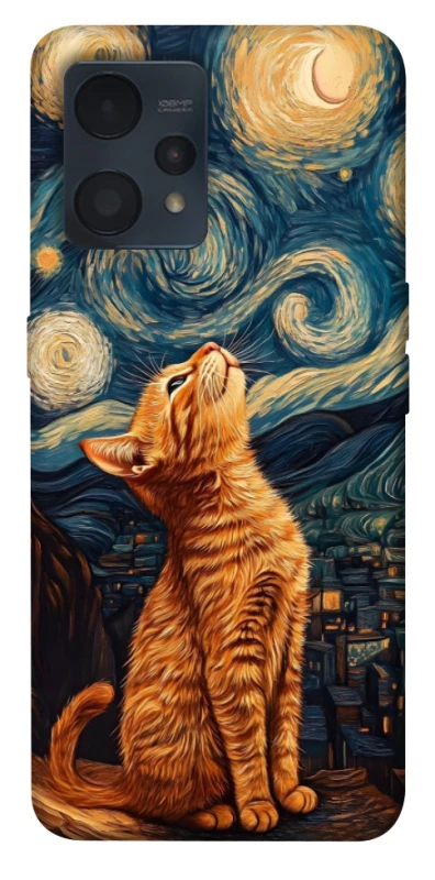 Чохол на Realme 9 4G / 9 Pro+ van gogh cat фото 1 з 1