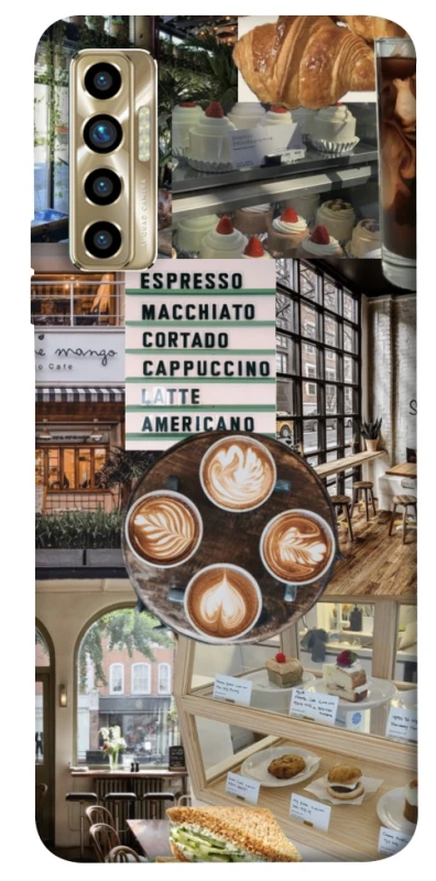 Чехол на TECNO Camon 17P Coffee collage ver.5 фото 1 из 1