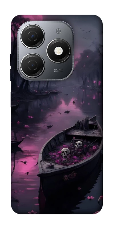 Чехол на TECNO Spark 20 Boat and flamingo фото 1 из 1