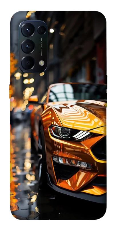 Чехол на Oppo Reno 5 4G Golden sports car фото 1 из 1