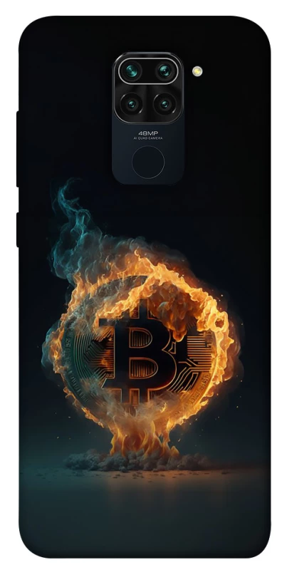 Чохол на Xiaomi Redmi Note 9 / Redmi 10X Fire Bitcoin фото 1 з 1