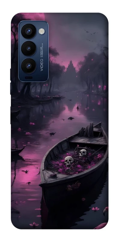 Чехол на TECNO Camon 18 Pro Boat and flamingo фото 1 из 1