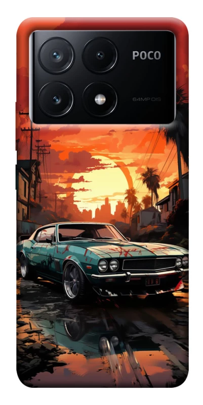 Чехол на Xiaomi Poco X6 Car at sunset фото 1 из 1