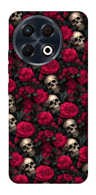 Чехол на TECNO Spark 30 Pro (KL7) Черепа и розы фото 1 из 1