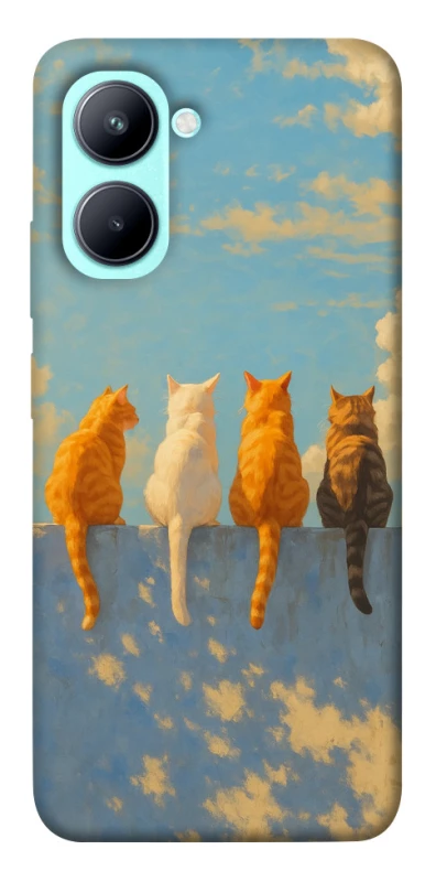 Чехол на Realme C33 cats on wall фото 1 из 1