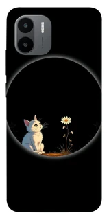 Чехол на Xiaomi Redmi A1 / A2 Cat and flower фото 1 из 1