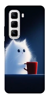 Чехол на Infinix Hot 50 Pro Чехол кот с кофе фото 1 из 1