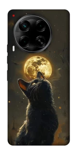 Чохол на TECNO Camon 30 (CL6) Кіт під місяцем v2 фото 1 з 1